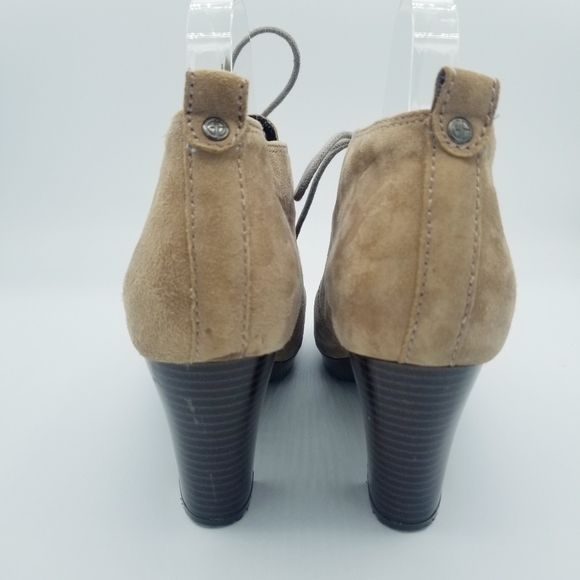 Giani Bernini Brown Tan Leather Suede Ankle Heeled Booties - size 9 - Picture 10 of 16